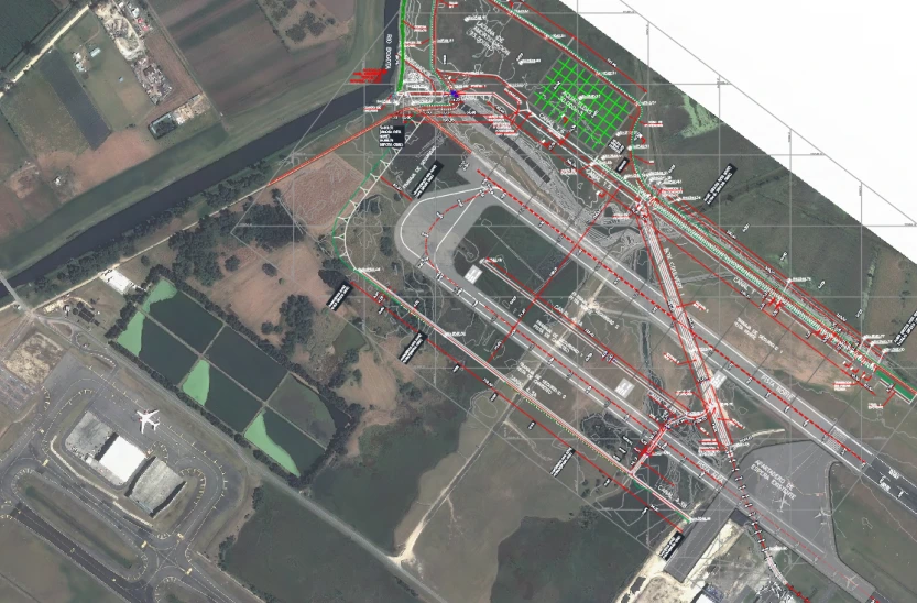 Plano de diseño del Aeropuerto Internacional El Dorado